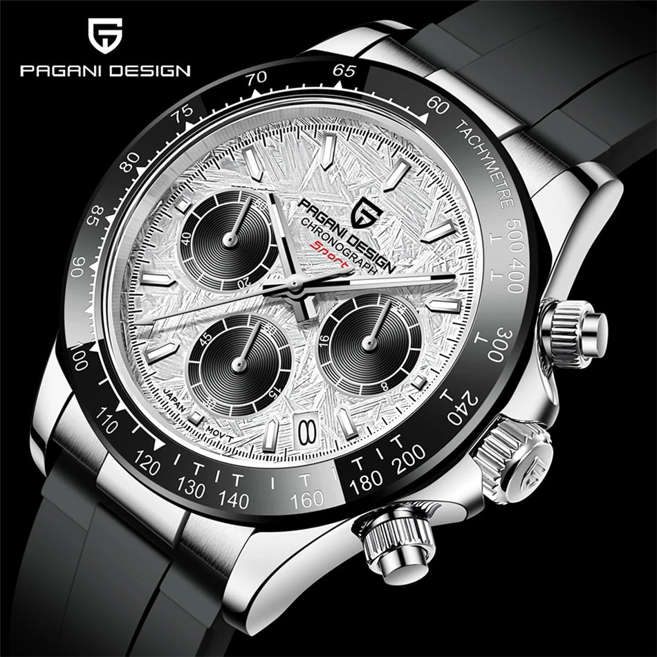 40mm New V2 PAGANI DESIGN Men's Quartz Watches Sapphire Retro Chronograph Stainless Steel Waterproof Watch Men Relogio Masculino