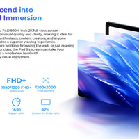 [Clearance Sale] HOTWAV Pad 8 Tablet 10.4'' 2K Large Display 7.7mm Pad 8GB 256GB 7500mAh Massive Battery Android 13 Tablet PC