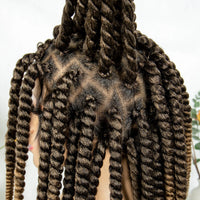 16" Full Lace Twisted Braided Wigs for Black Women Synthetic HD Lace Front Braids Wigs with Baby Hair Natural Lace Braiding Wigs