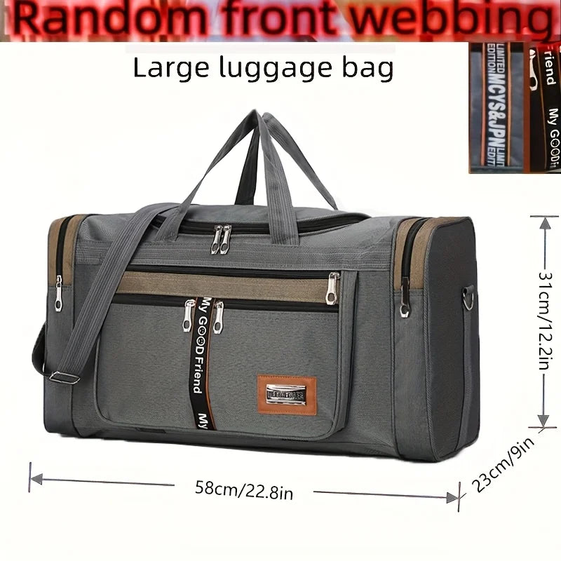 Large Capacity Multifunctional Nylon Luggage Bag Foldable Portable Travel Duffel for Men Business Trip Clothing Storage