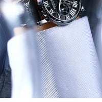 Fashion Mens Watches Top Brand Luxury Genuine Leather Strap Quartz Men's Watch Business Casual Date Chronograph Watch Men