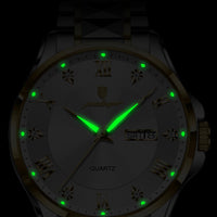POEDAGAR Luxury Casual Man Watch Waterproof Luminous Date Week Quartz Men's Watches Stainless Steel Fashion Sport Men Wristwatch