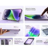 OUKITEL P1 Smartphone Global Version 6.7'' 120Hz AMOLED Display 8GB 256GB MTK Helio G99 50MP Main Camera 5150mAh NFC Cellphone