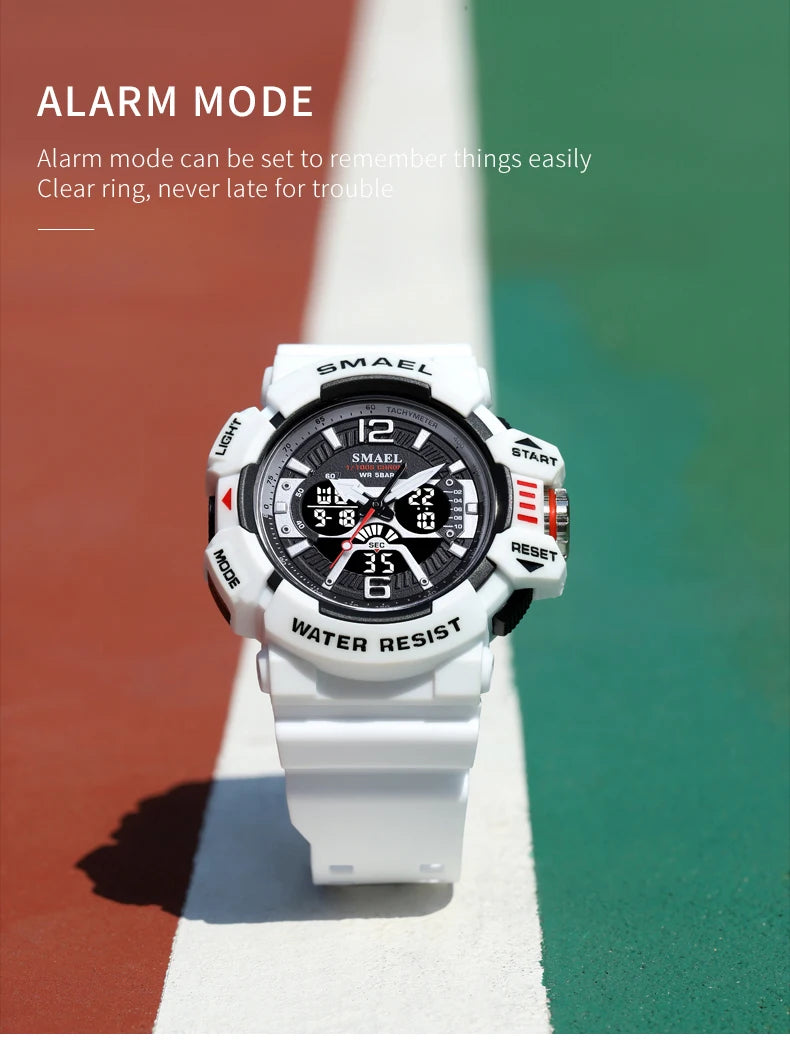 SMAEL Sport Watch for Men Waterproof Wristwatches Student Dual Display Digital Multi-function Stopwatch Clocks 8065 Male Watches