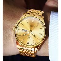 OLEVS Men's Watches Fashion Simple Calendar Week Luminous Waterproof  Steel Strap Man Watch Original Quartz Watches for Men 2929