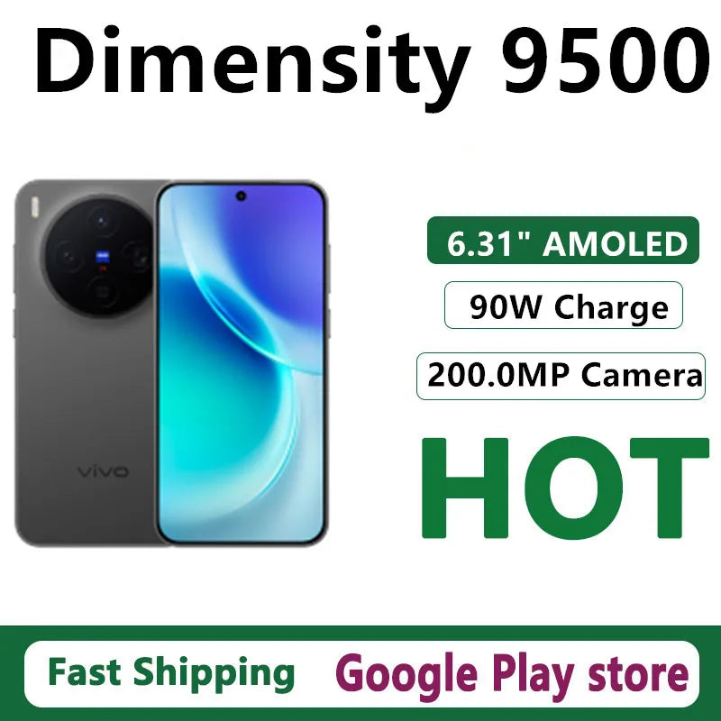 Original Vivo X300 Mobile Phone Dimensity 9500 Android 16.0 OTA 6.31" AMOLED 90W Charge 6040mAh 200.0MP Camera IP69 Waterproof