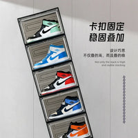 Transparent shoe box, hard box, magnetic storage, acrylic doll bag, hand-held storage box rack, front side opening shoe cabinet