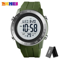 SKMEI 1524  2 Time LED Digital Wristwatches Mens Waterproof Chrono Count Down Male Hour montre homme Big Dial Sport Men Watch