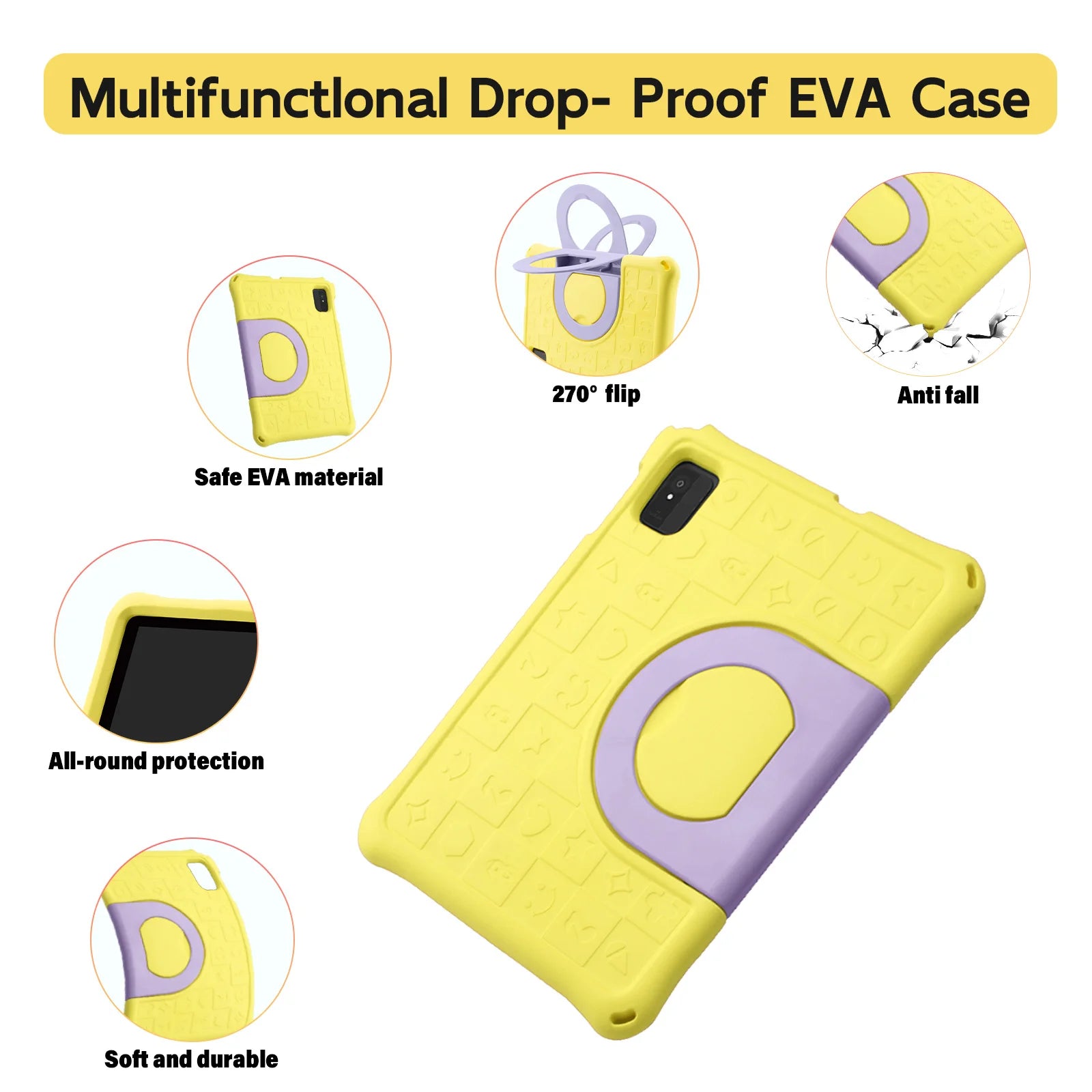 ANRY 10.1 inch Kids Android 15 Tablet 8GB (4+4GB) RAM 64GB ROM 5000Mah Octa-core 5G Wifi Children's Learning Educational Tablets