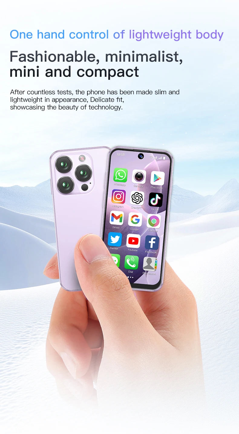 SOYES XS19 Mini Smartphone 3.88in 2GB RAM 16GB ROM Android10.0 With Facial Recognition Dual SIM Standby 3G Network Small Phone