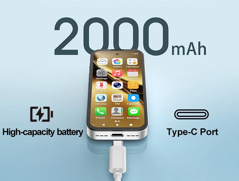 SOYES Q333 Mini Smartphone 4GB RAM 64GB ROM Android 12.0 Face Unlock 2000mAh 4G LTE Type-C OTG 3.58‘’ Screen Small Phone