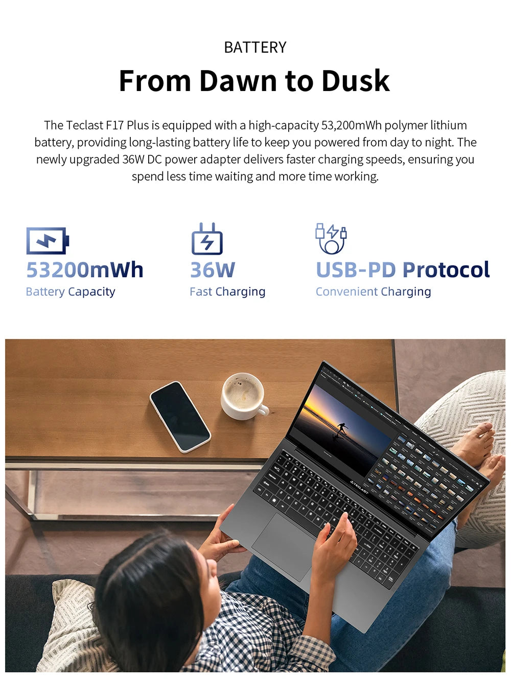 Teclast F17Plus 17.3 inch Laptop Intel N150 16GB RAM 512GB SSD Windows 11 Notebook 180° Flip Computer Backlit Keyboard mini-HDMI