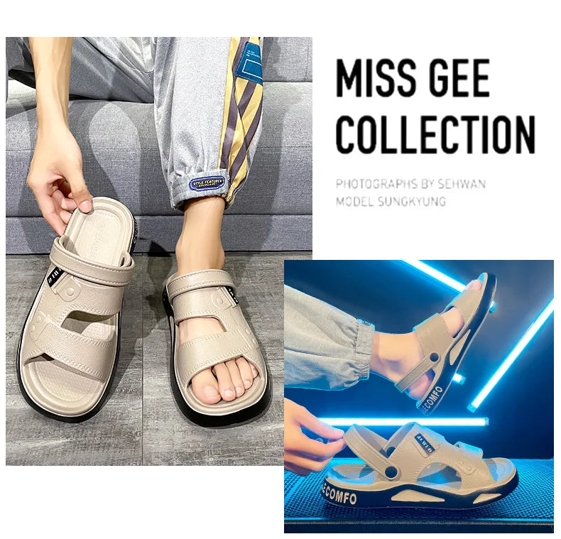 Summer Eva Sandals for Men Fashion Slippers Indoor Lightweight Soft Anti-slip Flats Men's Sandals Outdoor Beach Open-toe Sandals