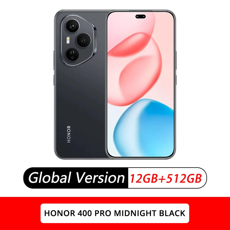 New HONOR 400 Pro Global Version 5G Smartphone 200MP Camera Snapdragon 8 Gen 3 6.7'' AMOLED 100W Wired 50W Wireless