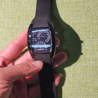 Men’s Fashion Quartz Wristwatch Sports Aviation LED Electronic Watch Fan Racing Dashboard Creative Male Digital Watch for Men