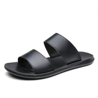 2025 Summer New Men's Slippers Fashion Leather Casual Slipper Outdoor Non Slip Flat Beach Sandals for Men Designer Male Shoes