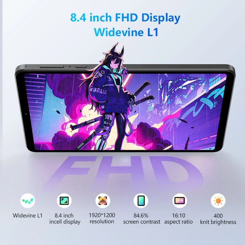 HEADWOLF FPad5/Pro Android 14 tablet 8.4 inch Max 16GB Ram 128GB/256GB ROM UFS2.1 Octa-core G99 Tablet PC Support WideVine L1