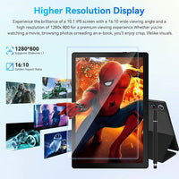 URAO A10L Android 14 Tablet 10.1-inch 12GB RAM 64GB ROM Octa-Core 5G WiFi with Keyboard Mouse Touch Pen Headset Case Tablet Kit