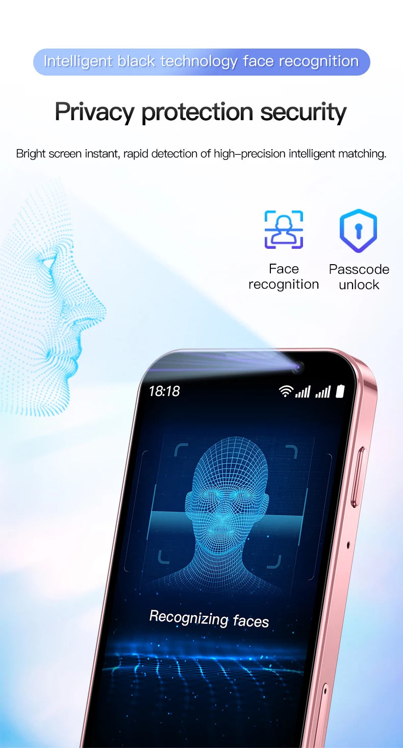 SOYES XS18 Pro 3.0" Mini Smartphone 2GB RAM 16GB ROM Facial Recognition Android9.0 Dual SIM Standby 1000mAh 3G Network Phone