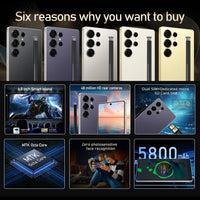 Global Vision S24 Ultra Smartphone 5G Android 5800mAH 8GB RAM 512G ROM 6.8Inch 1920x1080HD 24+48MP MTK10 4G Network Mobile Phone