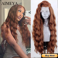 AIMEYA Yellow Hair Cosplay Synthetic Lace Front Wigs for Women Long Loose Wave Wig Free Part Heat Resistant Fiber Synthetic Wig