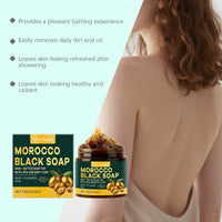 100g Moroccan Black Soap Acne Removal Deep Cleaning Exfoliating Reduce Dark Spots Pimple Revitalizing Smooth Skin Body Wash Soap