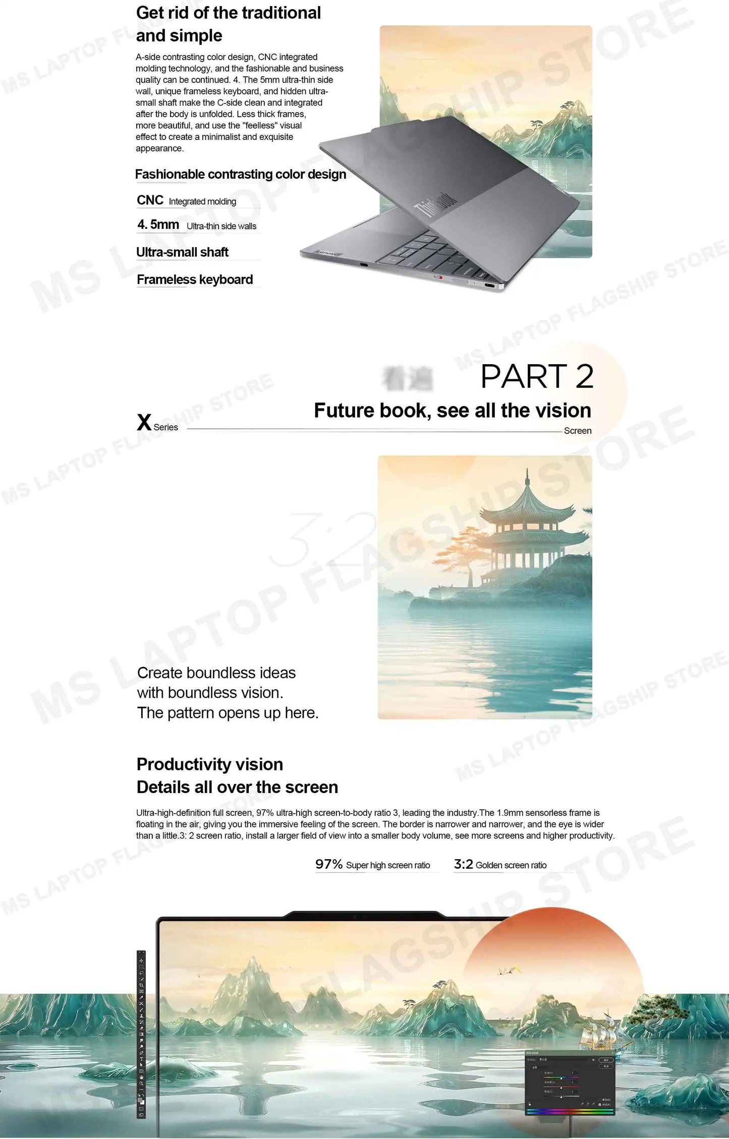 【2025 New】Lenovo ThinkBook X 32G+1T Ultra5/Ultra9/ARC 13.5inch 2.8K 120Hz （Optional Touch Version）
