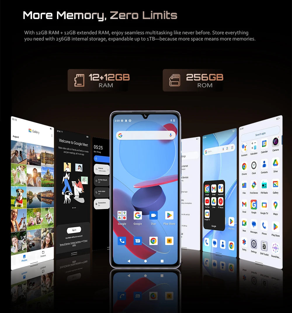 Smartphone Android 15 Cubot P90, 6.88-Inch 120Hz Screen, 24GB RAM+256GB ROM, G100 Octa-core, 2.2GHz, 64MP, 5100mAh,NFC, 4G Phone