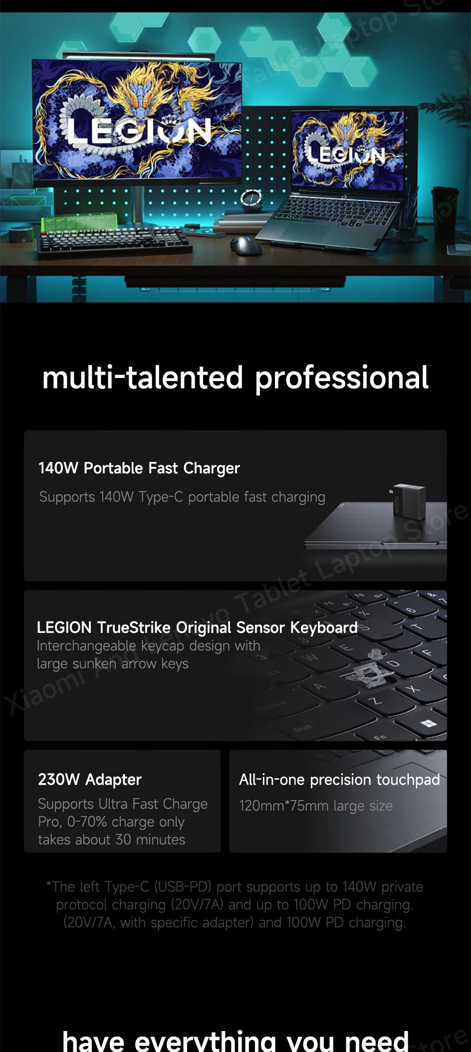 Lenovo Gaming laptop LEGION Y7000P 2024 notebook 16“ 2.5K 165HZ Screen i7-14650HX/14700HX 16G/32G RTX4060/RTX4070 computer PC