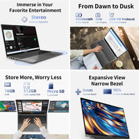 Teclast F17Plus 17.3 inch Laptop Intel N150 16GB RAM 512GB SSD Windows 11 Notebook 180° Flip Computer Backlit Keyboard mini-HDMI