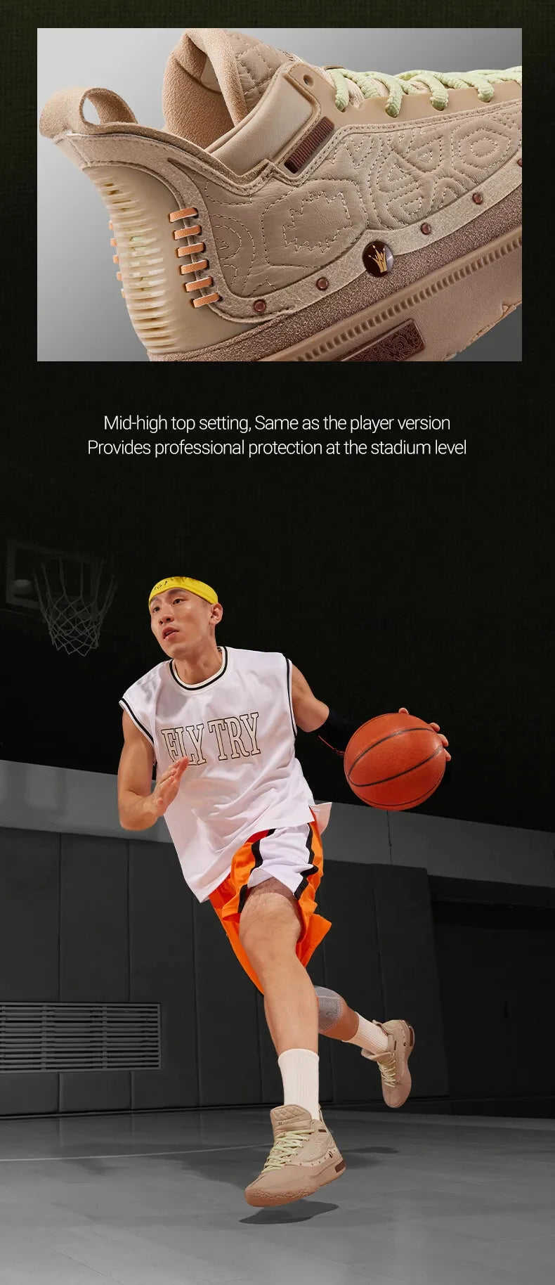 361 Degrees Joker 1 GT PE Men Basketball Shoes Trendy Leather Lightweight Shock-Absorbing Wear-resistant Male Sneakers 672511116