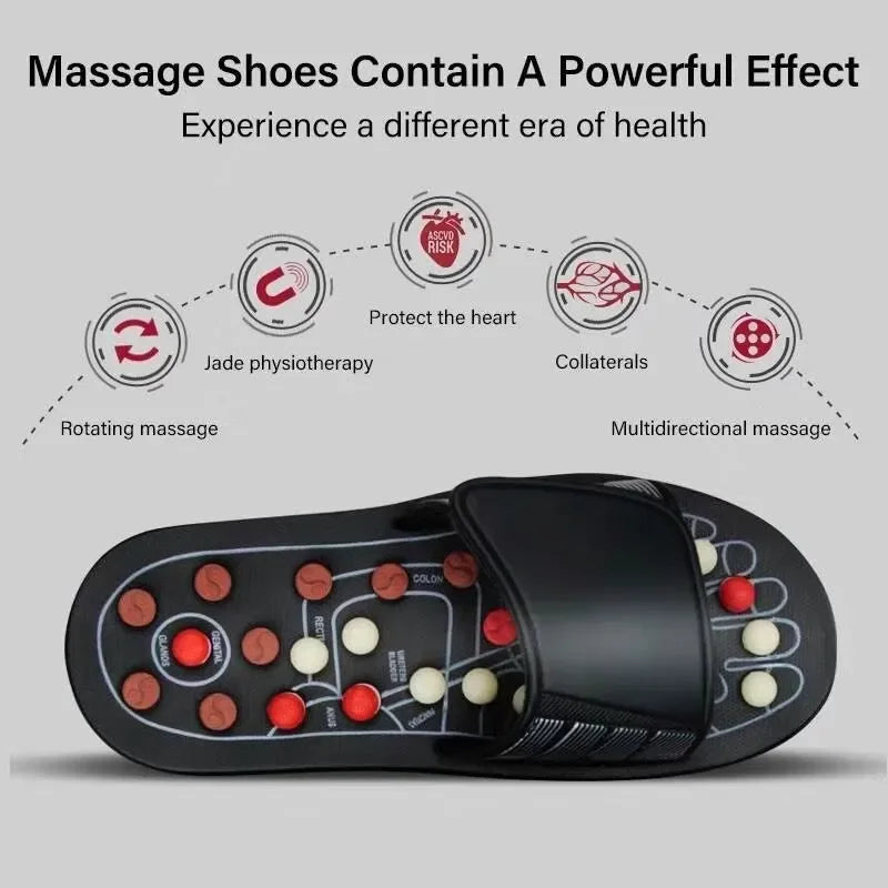 New Feet Massage Slippers Foot Reflexology Acupuncture Therapy Massager Walk Stone Shoes Acupuncture Cobblestone Massager