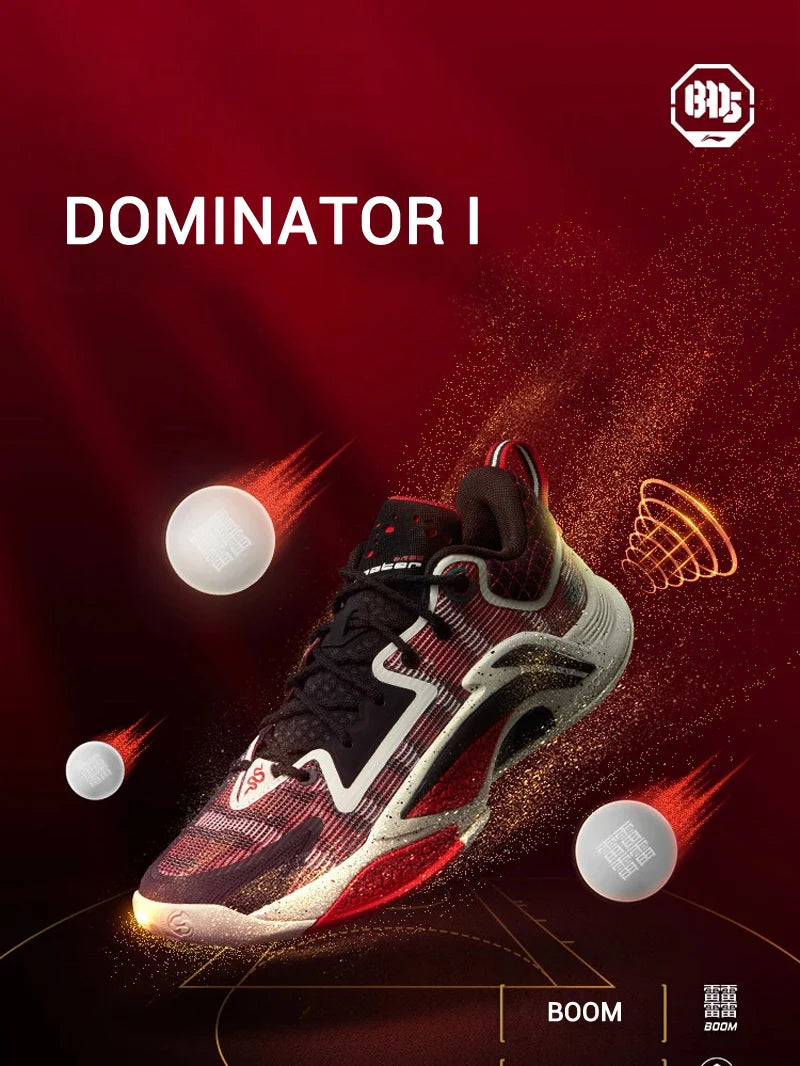 Li-Ning Men's BAD5 DOMINATOR I Outdoor Basketball Shoes BOOM Cushion Stable Support LiNing Wearable Sport Shoes ABFV003
