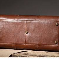 LUOKIR High Quality Men's Travel Bag Genuine Leather Luxury Luggage Bag Women's Weekend Duffle Bag Vintage Business Handbag