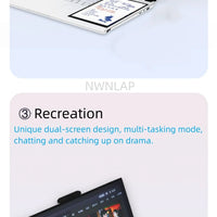 New Arrivals 12th Generation Intel N100 Dual Screen Laptop Gaming Laptop 15.6inch 2K LCD+7inch IPS Touch Screen PC Portable