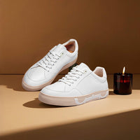 Men Casual Shoes Luxury Brand Leather Flat Shoes Black White Flat Breathable Massage Comfortable Casual Sneakers