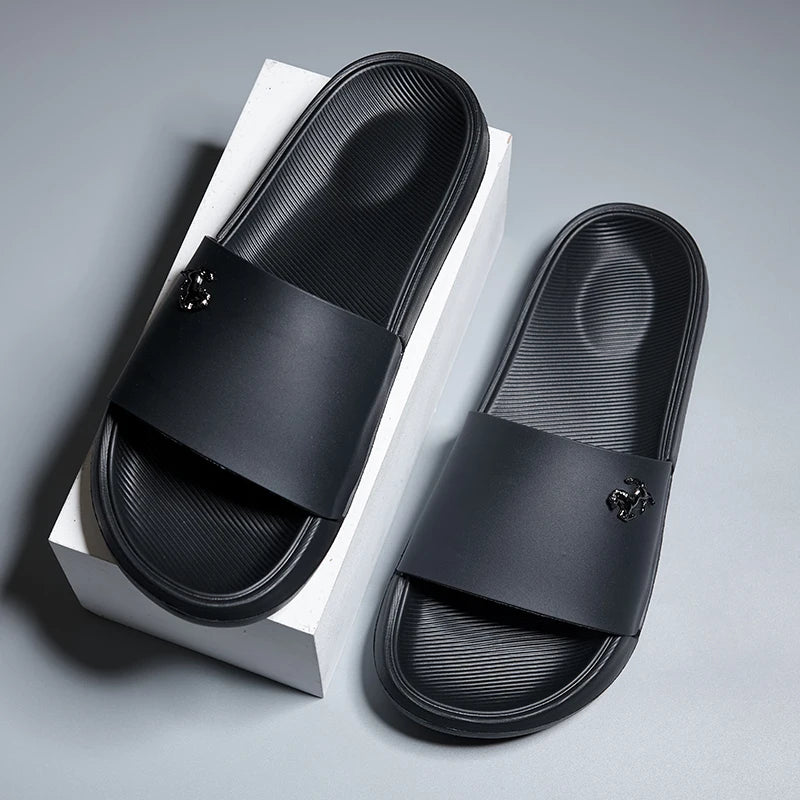 Men's Slippers Summer Non-Slip Casual Sandals Platform House Shoes Indoor Bathroom Slides Outdoor Casual Beach Shoes Flip-flop