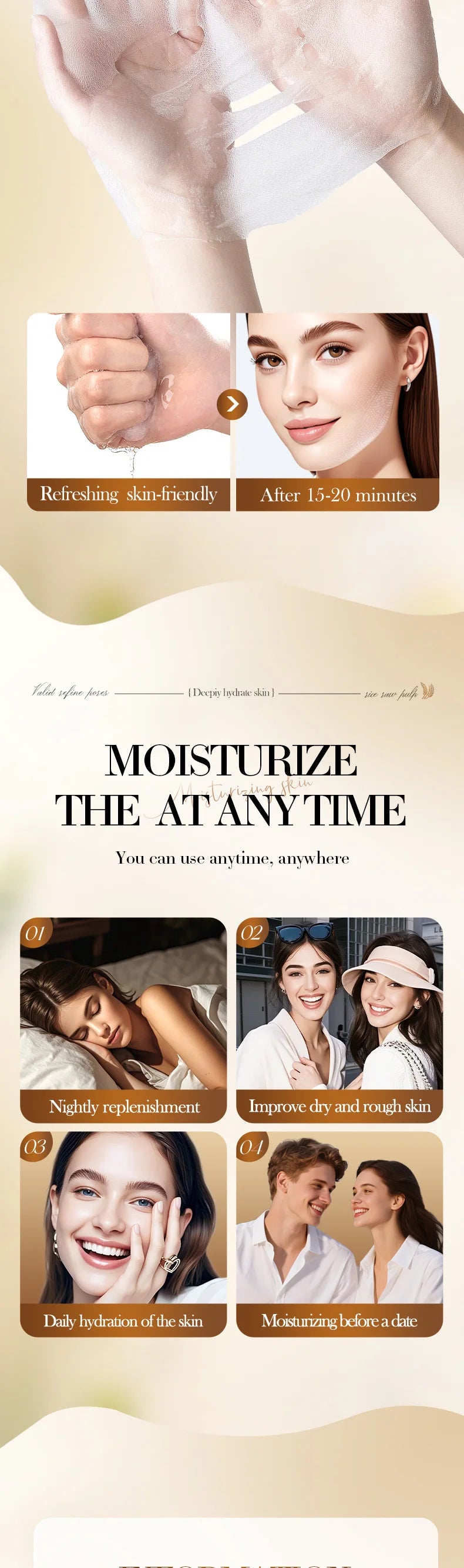 5pcs BIOAQUA White Rice Face Mask Sets Moisturizing Whitening Anti Wrinkle Facial Serum Cleanser Face Masks Skin Care Kit