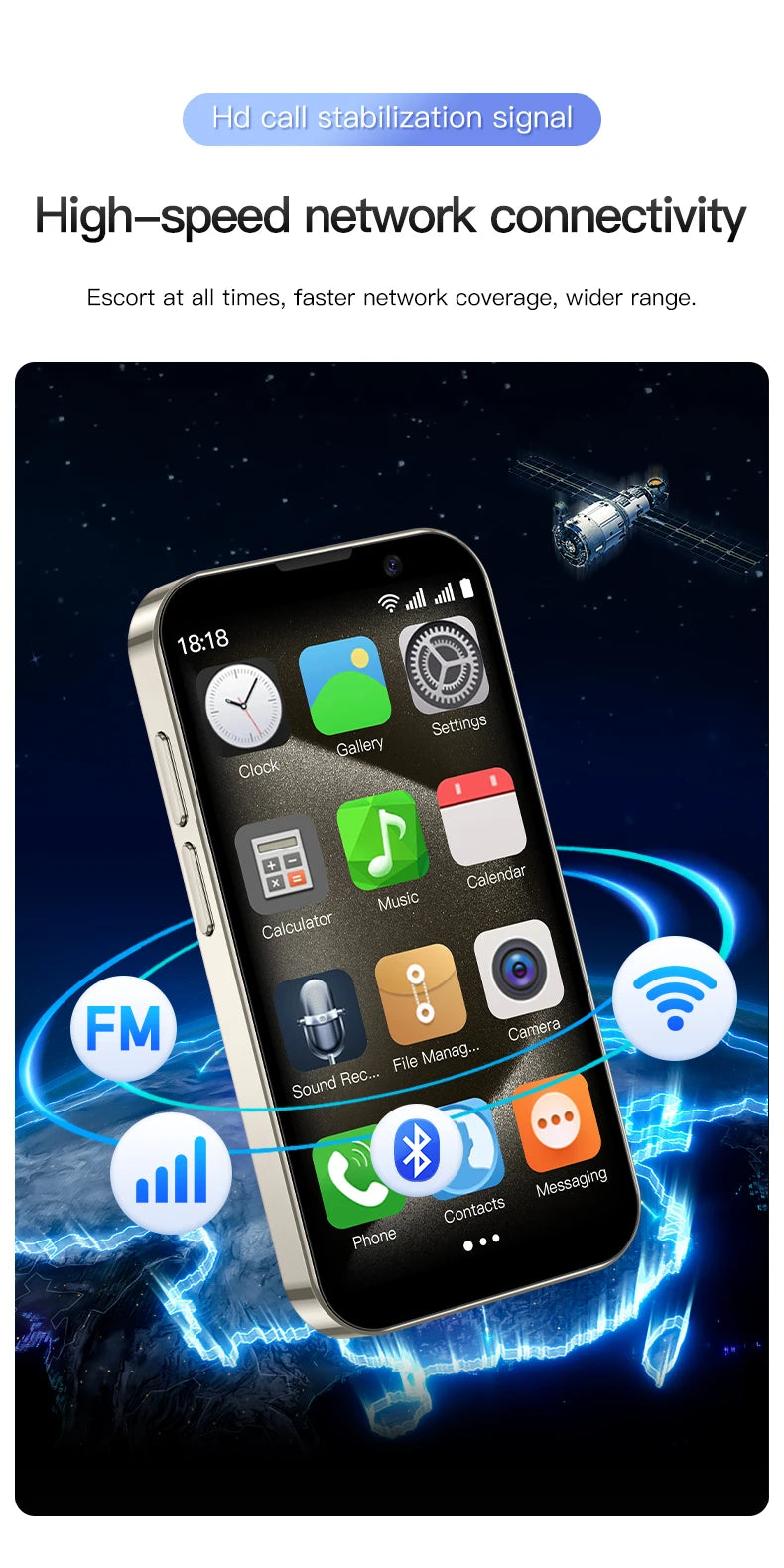 SOYES XS18 Pro 3.0" Mini Smartphone 2GB RAM 16GB ROM Facial Recognition Android9.0 Dual SIM Standby 1000mAh 3G Network Phone