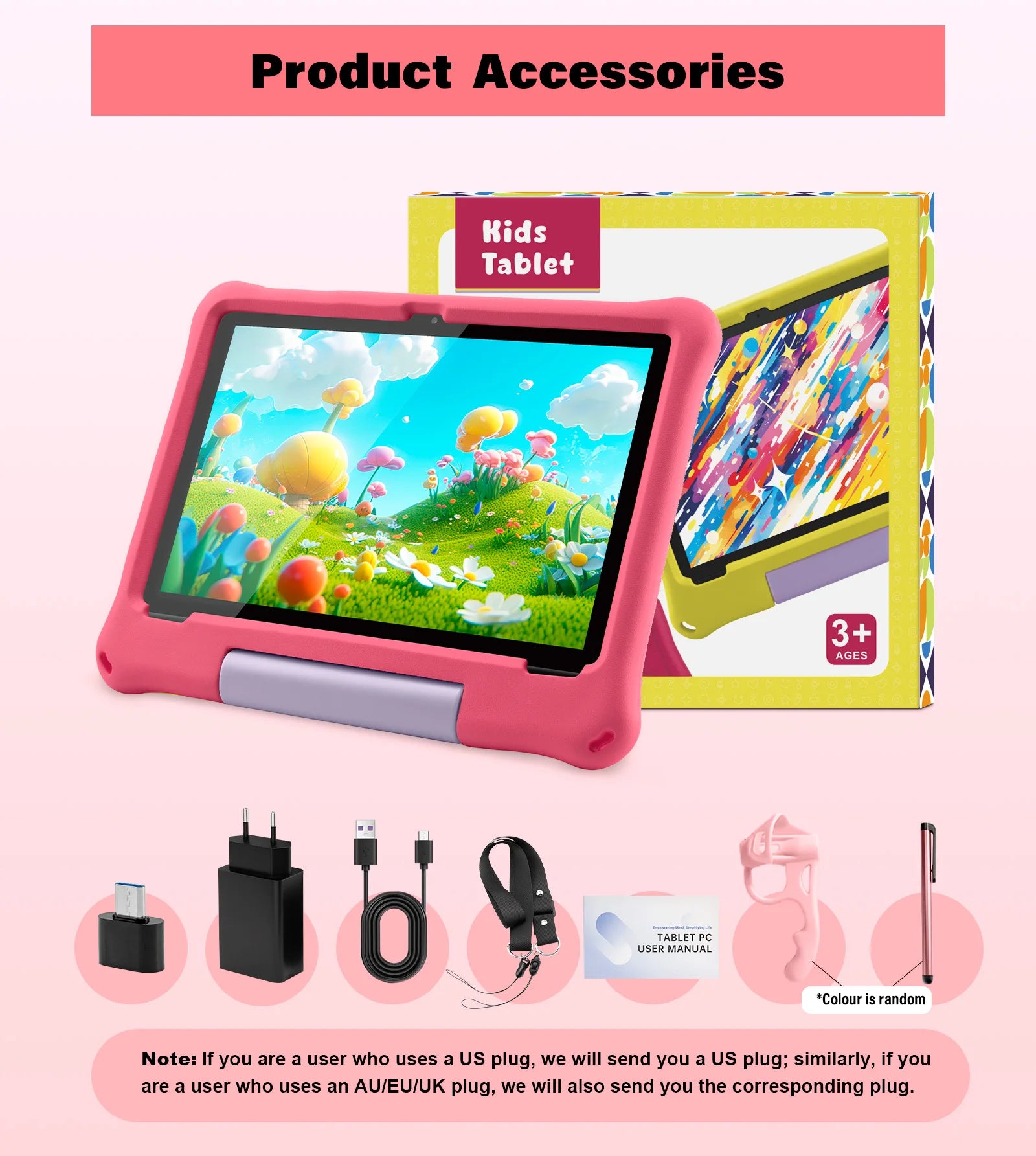 ANRY 10.1 inch Kids Android 15 Tablet 8GB (4+4GB) RAM 64GB ROM 5000Mah Octa-core 5G Wifi Children's Learning Educational Tablets