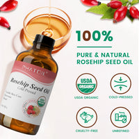 PHATOIL 118ML Rosehip Seed Oil For Moisturizing Skin & Nails Organic Cold Pressed Jojoba Oil Pure Natural Carrier Oils