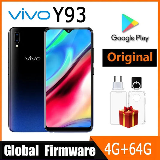 VIVO Y93 Smartphone Global firmware 4GB 64GB Octa core Android 8.1 6.2'' Camera 13MP+2.0MP Face ID cellphone Dual SIM Used Phone