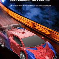 1:18 RC Transforming Car Robot Toy, LED Lights, 2.4GHz Drift Racing Vehicle, One-Button Transform, Rechargeable, 360° Rotation