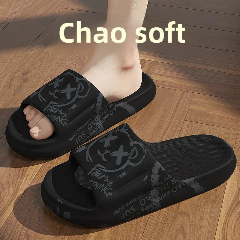 Anti-Odor Men's Slippers Summer Bathroom Couples Indoor Outdoor Wearable Non-Slip Durable Cold Slippers Women's Slippers