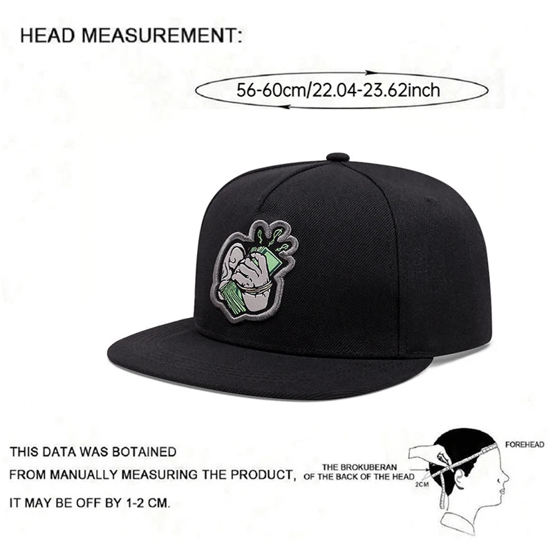 2025 Fashion Creative Flat Edge Mesh Hat Handheld USD Embroidered Street Pop HipHop Hat Daily Life Leisure Sunshade Baseball Hat