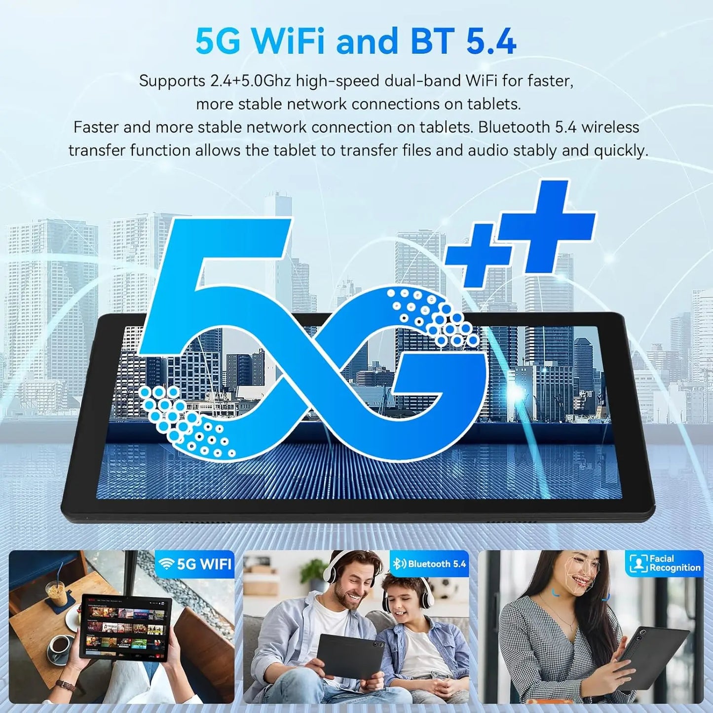 URAO A10L Android 14 Tablet 10.1-inch 12GB RAM 64GB ROM Octa-Core 5G WiFi with Keyboard Mouse Touch Pen Headset Case Tablet Kit