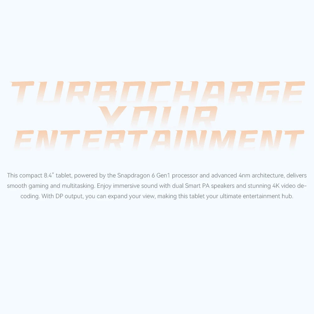 Alldocube iPlay 60 Mini Turbo 8.4" 8+128GB Tablet Android 14 Snapdragon Power Dual Speakers 4k Video Decoding 5500mAh