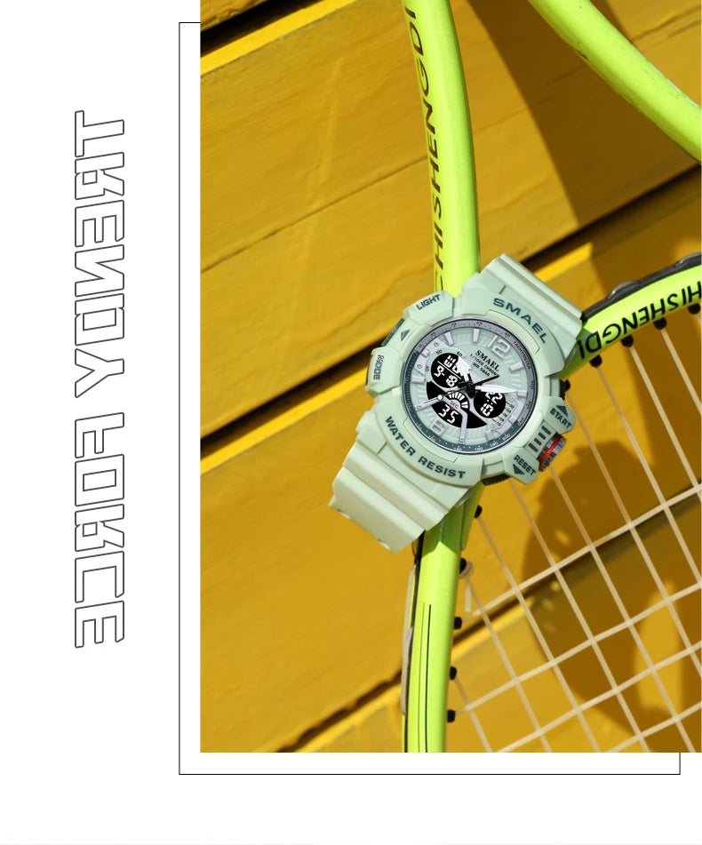 SMAEL Sport Watch for Men Waterproof Wristwatches Student Dual Display Digital Multi-function Stopwatch Clocks 8065 Male Watches