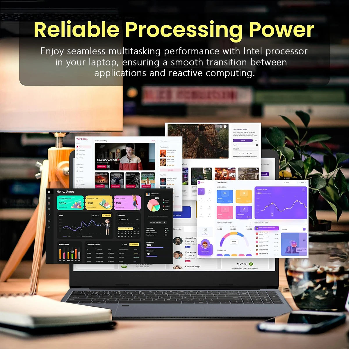 ACEKAMAS 15.6" Portable Laptop Computer Intel Core i7 6500U i3 6100U Windows 11 Pro 16GB DDR4 1TB SSD Notebook PC Gaming Laptops