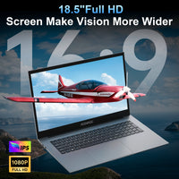 KAMRUI Laptop Computer 18.5" FHD 8000mAh Intel N150 Quad-Core Windows 11 PRO 16GB DDR4 RAM 512GB M.2 SSD WiFi5 Desktop Notebook